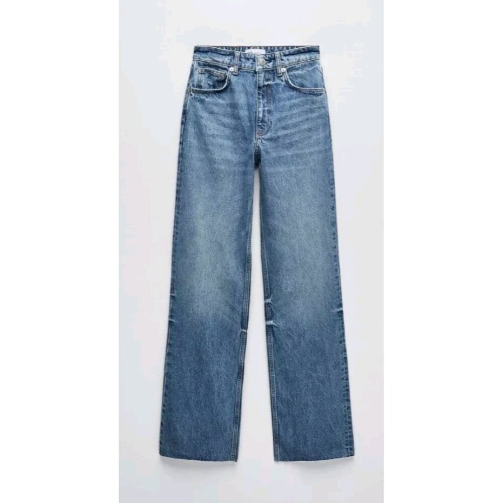 Zara WIDE LEG JEANS HIGH RISE WIDE LEG FULL LENGTH SZ 14-34 - Picture 3 of 12